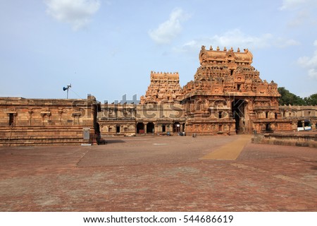 Brihadeeswarar Temple in Thanjavur, Tamil Nadu, India. One of the UNESCO world heritage sites in India.
