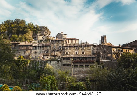 Rupit i Pruit - Medieval Catalan village in the subregion of the Collsacabra, Spain Royalty-Free Stock Photo #544698127