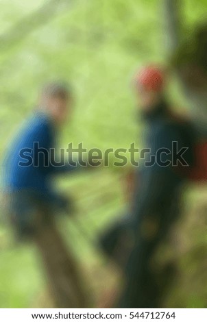 Extreme sports ropejumping theme creative abstract blur background with bokeh effect