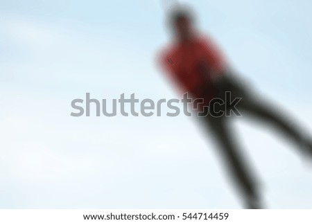 Extreme sports ropejumping theme creative abstract blur background with bokeh effect