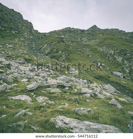 carpathian mountains in summer. romania, slovakia hiking tourist trails - instant vintage square photo