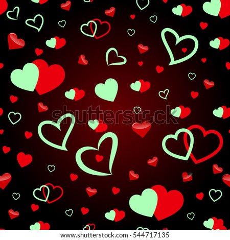Valentine hearts seamless pattern. Cute valentine's seamless pattern with hearts