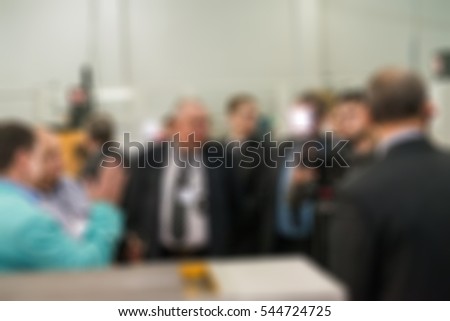 Scientific conference convention theme creative abstract blur background with bokeh effect
