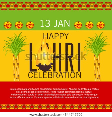 Vector illustration of a Banner For Punjabi Festival Happy Lohri celebration.