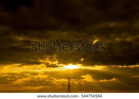 electric pole at sunset