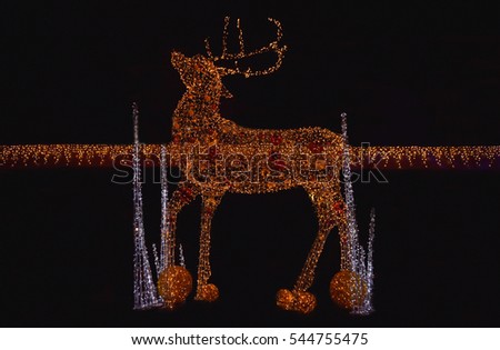 Merry christmas new year gold deer 
