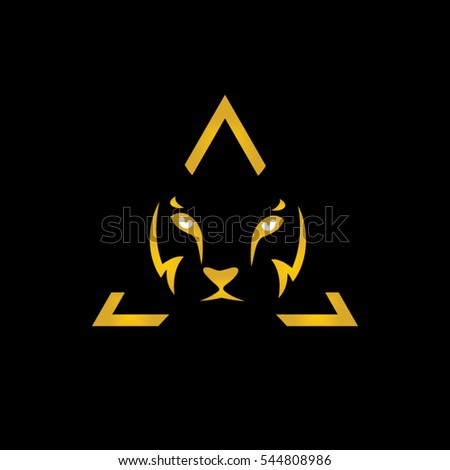 tiger vector in logo triangle