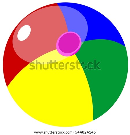 Illustration of a coloured inflatable ball isolated