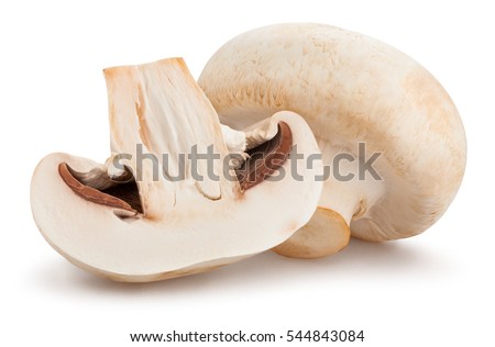 sliced mushroom isolated Royalty-Free Stock Photo #544843084