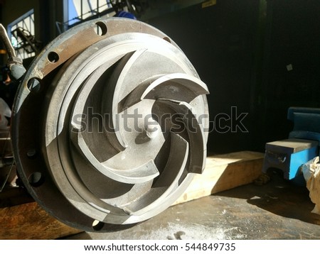 used open impeller of centifugal pump Royalty-Free Stock Photo #544849735