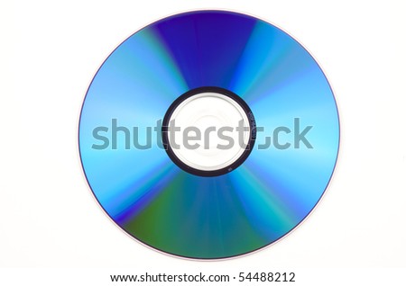 Blue blank CD, isolated on white background