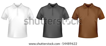 Photo-realistic vector illustration. Two T-shirts (men). Black, white and brown.