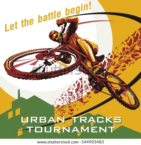 Biking illustration. Cycling poster.