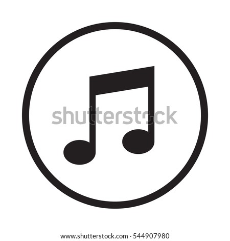 Music note icon outline transparent