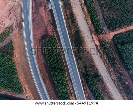 Aerial view of a road system