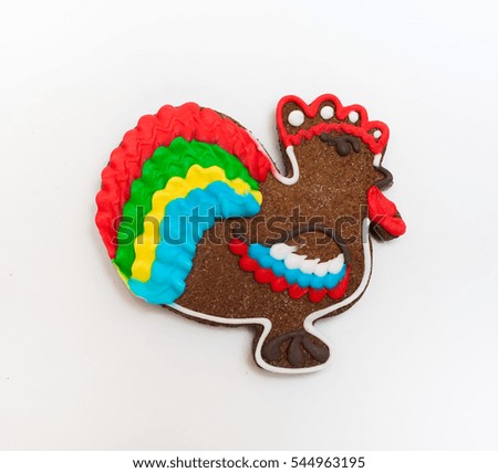 Gingerbread "Cock" on a white background