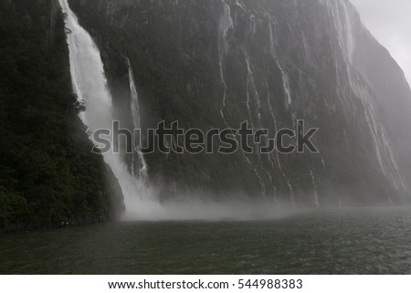 Mountain With Waterfall