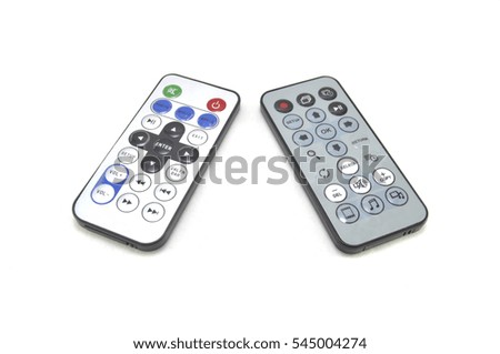 Remote control on a white background close up