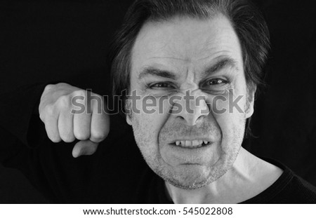 man threatening and angry