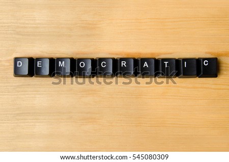 Democratic word with keyboard buttons