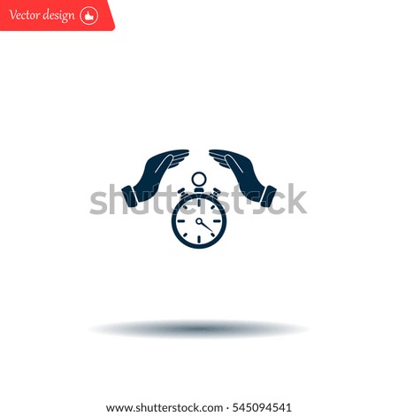 Illustration of wo hands protecting or giving a timer




