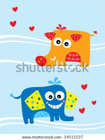 wild boar and elephant couple
