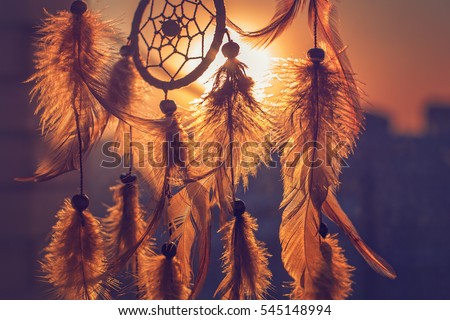 Dreamcatcher sunset , boho chic, ethnic amulet,symbol,city silhouette