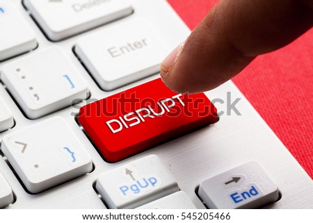 DISRUPT word concept button on keyboard Royalty-Free Stock Photo #545205466