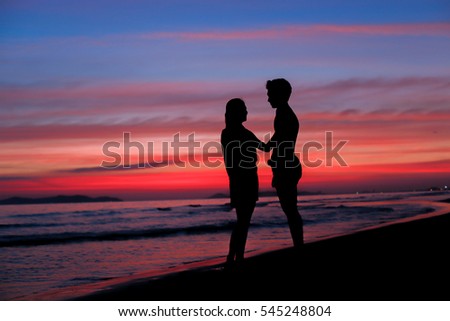silhouette Lover  in sunset