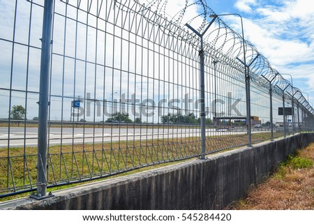 steel cage of Expressway with Background sky