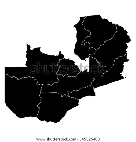 Black map of Zambia