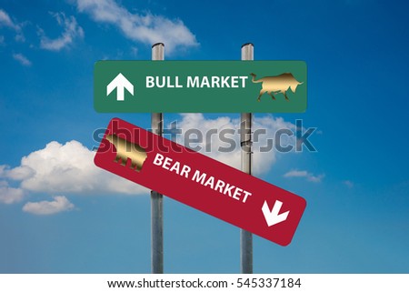 two road signs in a financial concepts background