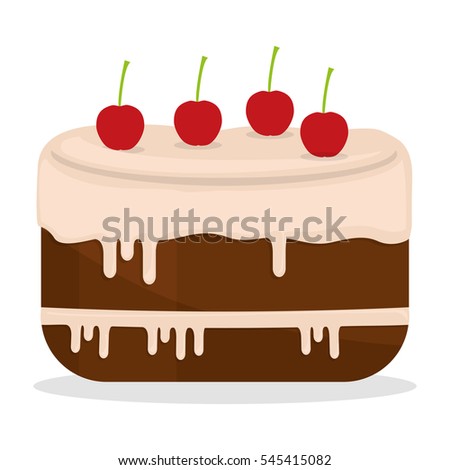 sweet cake icon over white background. colorful design. vector illustration
