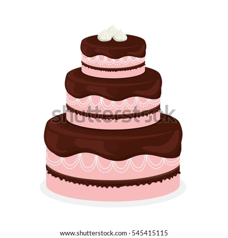 sweet cake icon over white background. colorful design. vector illustration