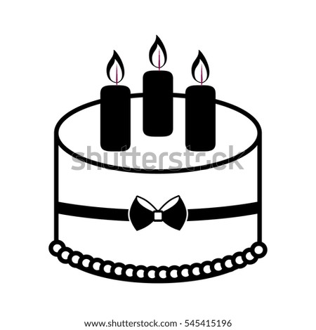 birthday cake icon over white background. vector illustration