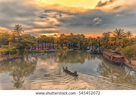  Back Waters, Kerala View Royalty-Free Stock Photo #545452072