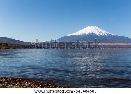 Lake Yamanashi and Mount Fuji in Japan