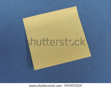 Post it over blue background with copy space