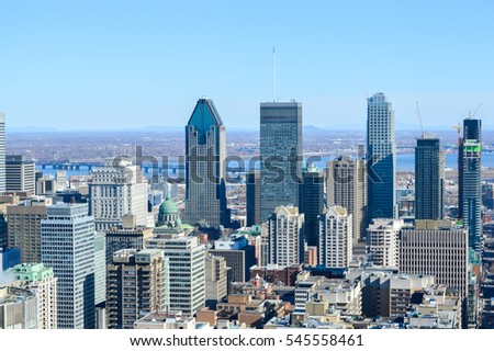 Montreal Skyline in winter, Canada
