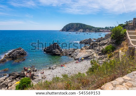 Landscape Fosca beach in Palamos, Costa brava (Spain)