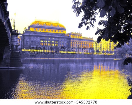 The National Theater in Prague from Strelecky island.
Prague through the eyes of butterflies. Colored pictures of the historic, romantic, beautiful and friendly town Prague, the capital of Czechia.