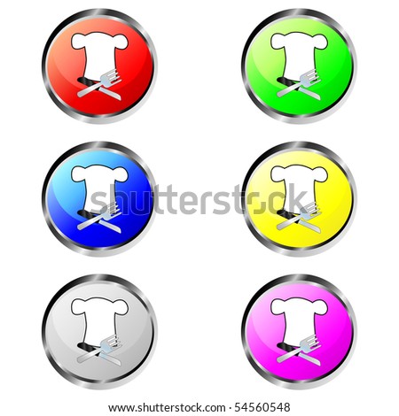Colorful restaurant vector buttons