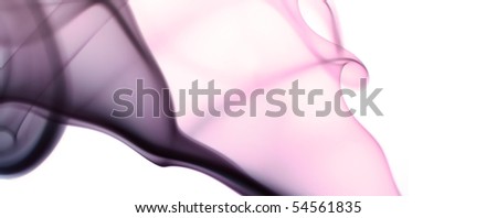 Gradient colored fume abstract over white background