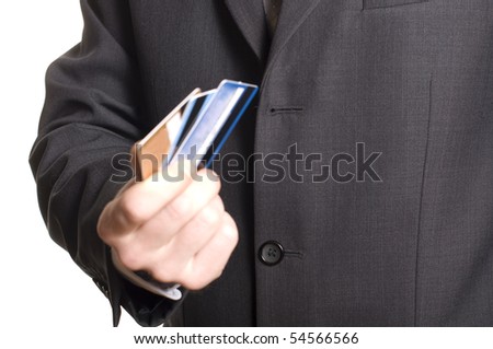 men's hand with credit card