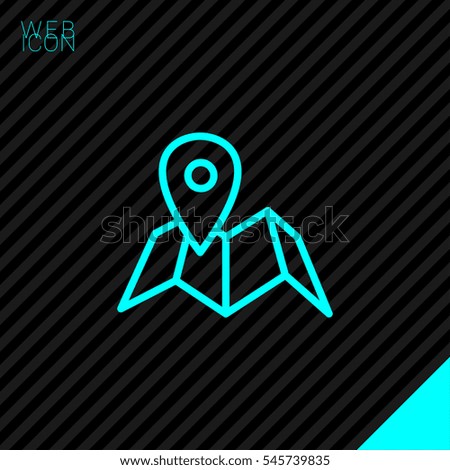 Location isolated minimal single flat linear icon for application and info-graphic. Pin line vector icon for websites and mobile minimalistic flat design.