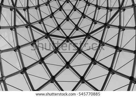 Whirl architecture rooftop in black and white Royalty-Free Stock Photo #545770885