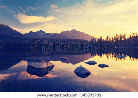 mountain lake in the Slovak High Tatras