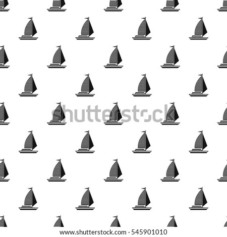 Yacht with sails pattern. Simple illustration of yacht with sails vector pattern for web
