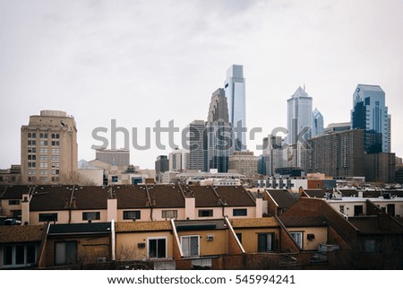 View of the Center City skyline, in Philadelphia, Pennsylvania.