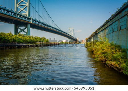 The Benjamin Franklin Bridge, in Philadelphia, Pennsylvania.